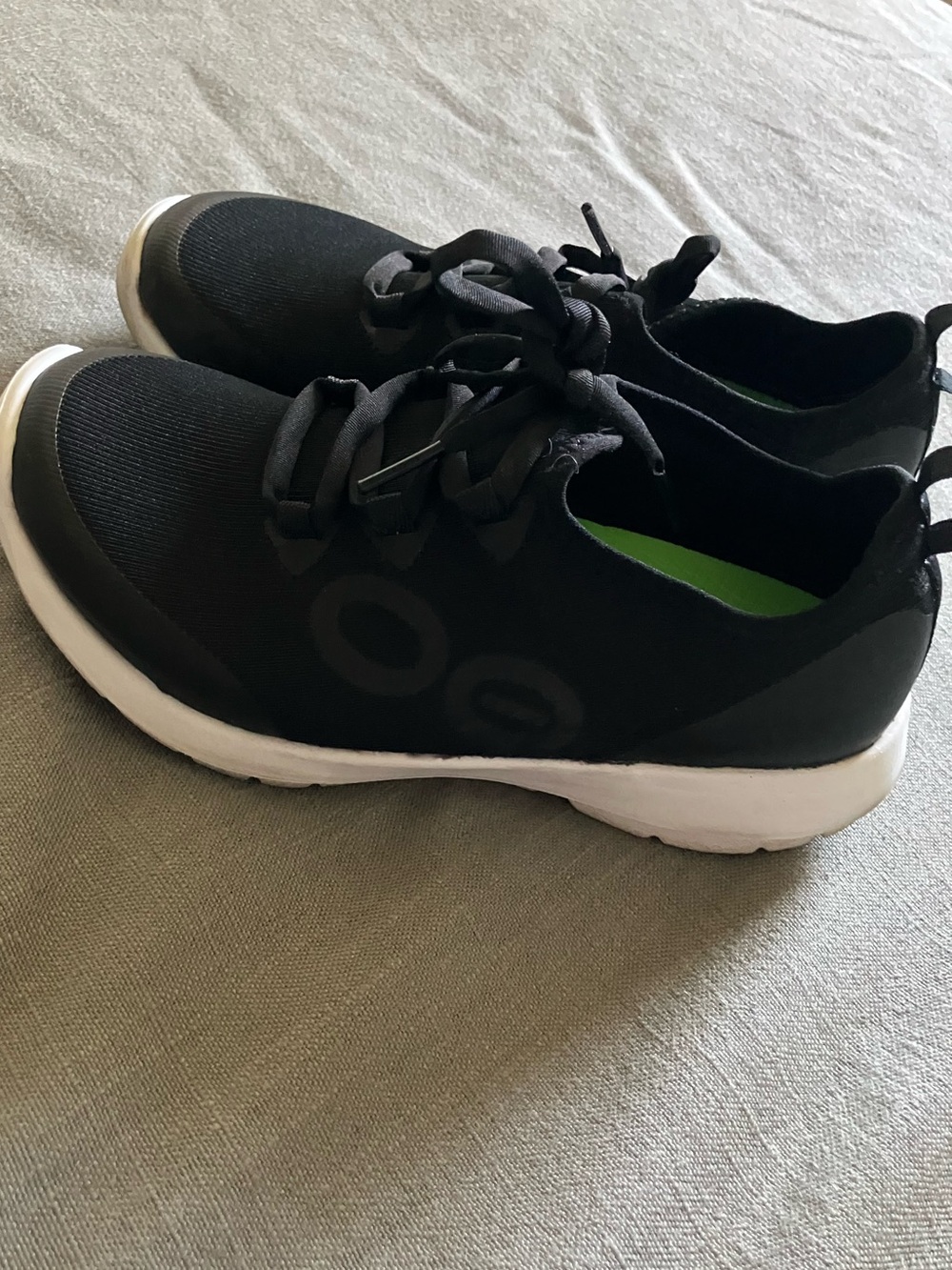 Women's Black Knit Lace-Up Sneakers